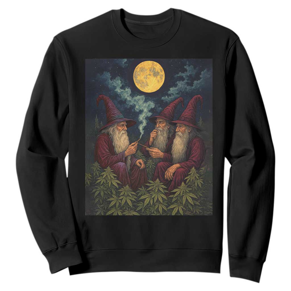 Wizard 420 Smoking Marijuana Sweatshirt Funny Stoner Weed Lover Meme TS10 Black Print Your Wear