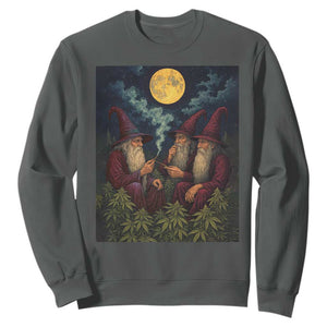 Wizard 420 Smoking Marijuana Sweatshirt Funny Stoner Weed Lover Meme TS10 Dark Heather Print Your Wear