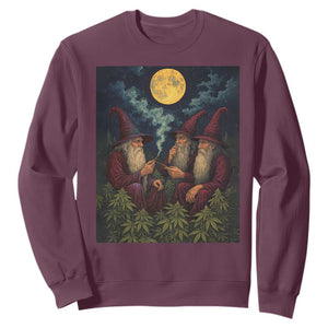 Wizard 420 Smoking Marijuana Sweatshirt Funny Stoner Weed Lover Meme TS10 Maroon Print Your Wear