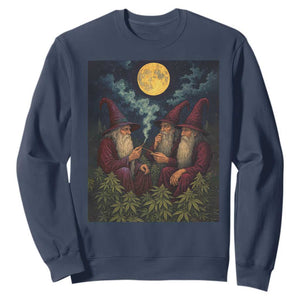 Wizard 420 Smoking Marijuana Sweatshirt Funny Stoner Weed Lover Meme TS10 Navy Print Your Wear