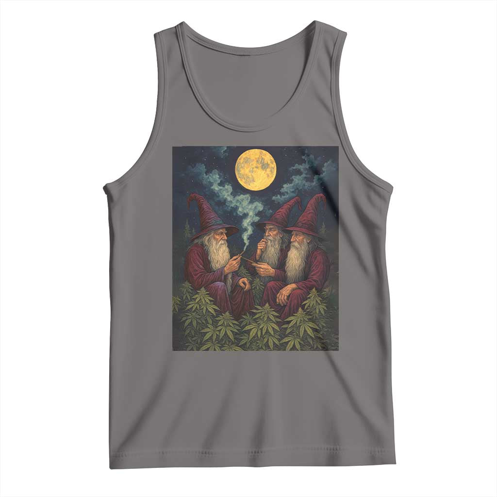 Wizard 420 Smoking Marijuana Tank Top Funny Stoner Weed Lover Meme TS10 Deep Heather Print Your Wear