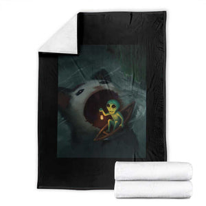 Funny Alien Cat Meme Throw Blanket Weird Silly TS10 Black Print Your Wear