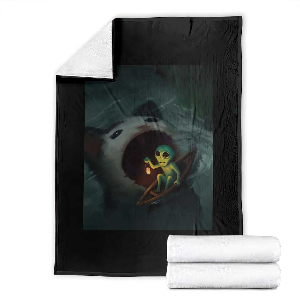 Funny Alien Cat Meme Throw Blanket Weird Silly TS10 Black Print Your Wear