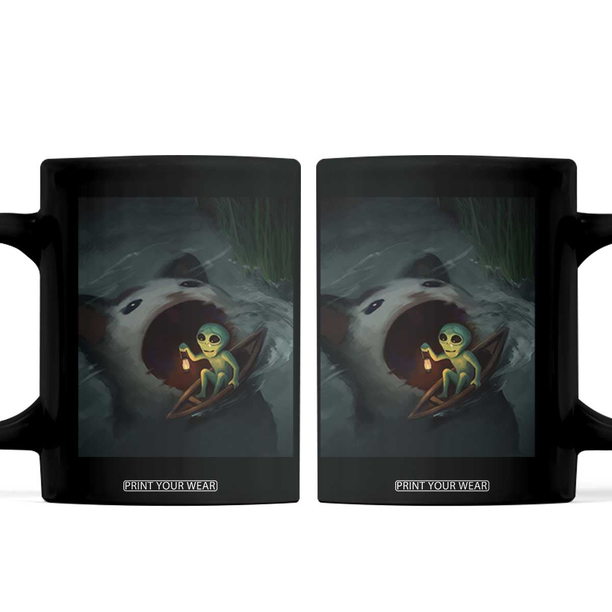 Funny Alien Cat Meme Coffee Mug Weird Silly TS10 Black Print Your Wear