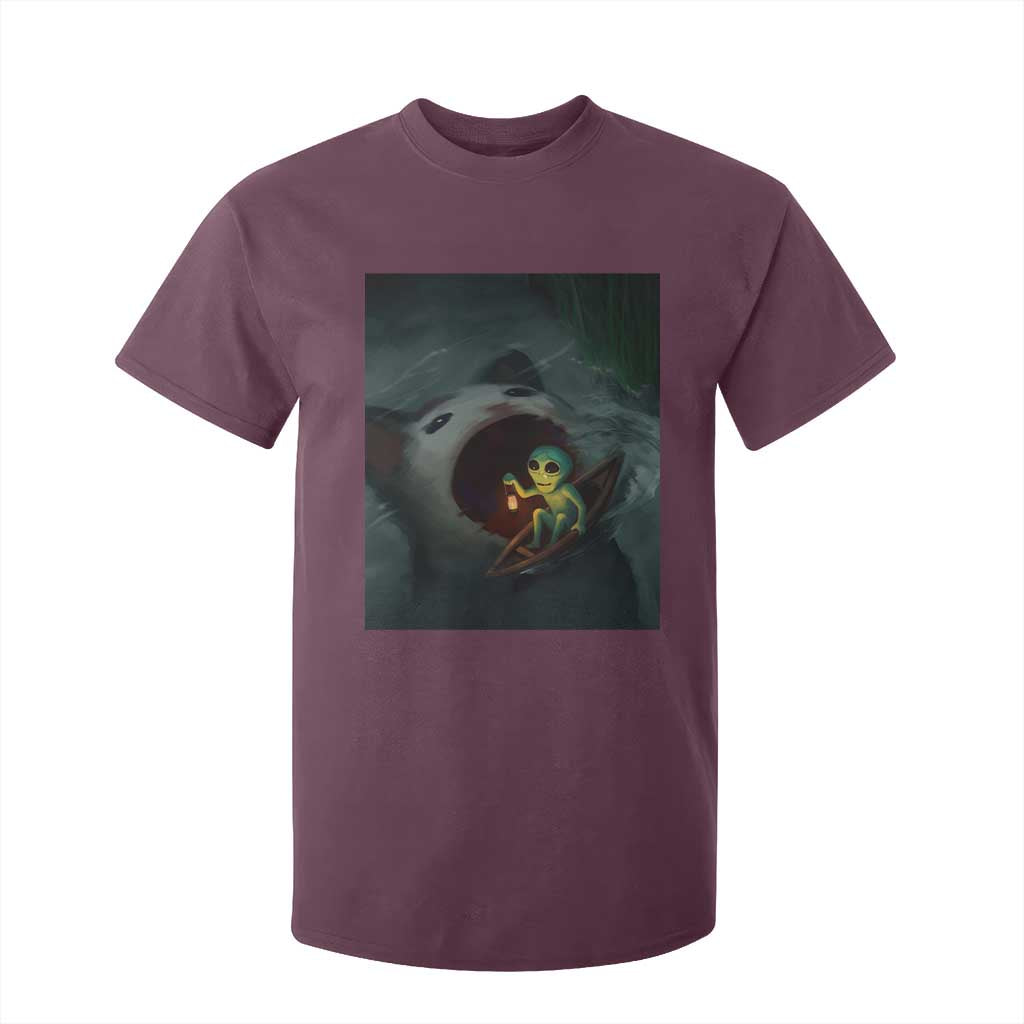 Funny Alien Cat Meme T Shirt For Kid Weird Silly TS10 Maroon Print Your Wear