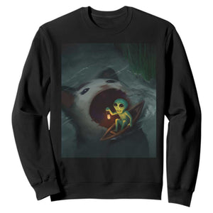 Funny Alien Cat Meme Sweatshirt Weird Silly TS10 Black Print Your Wear