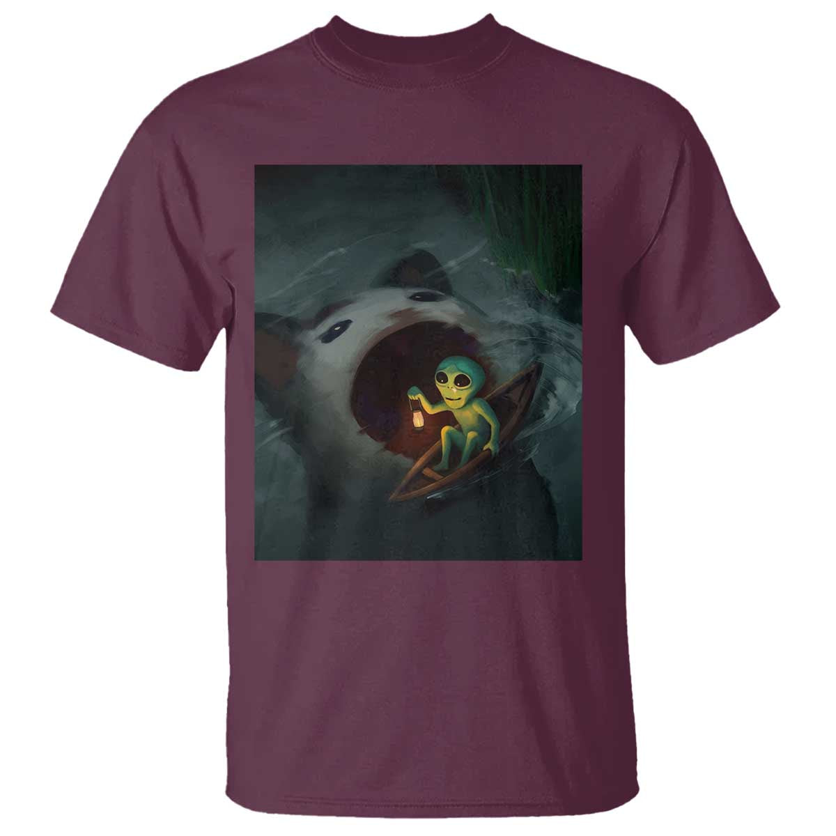 Funny Alien Cat Meme T Shirt Weird Silly TS10 Maroon Print Your Wear