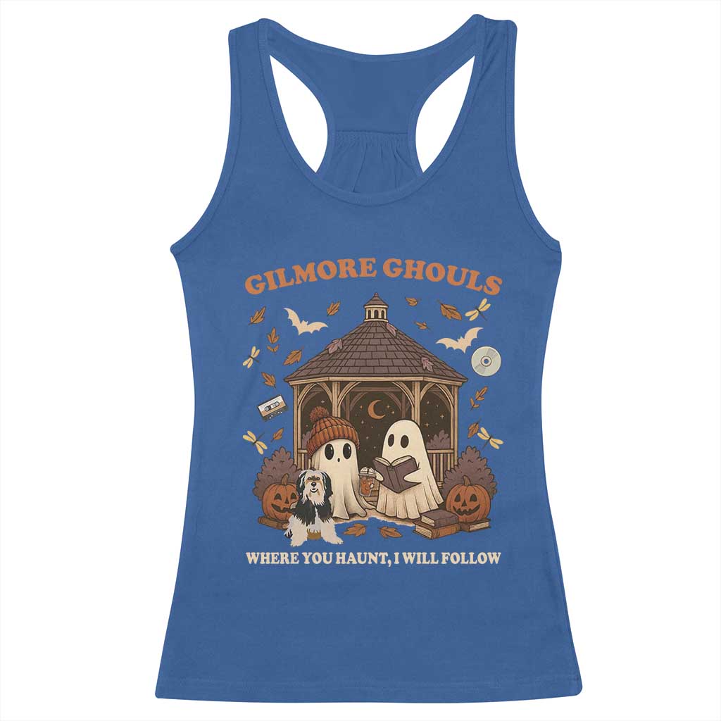 Gilmore Ghouls Halloween Racerback Tank Top Retro Book Lover Cute Ghost Fall Pumpkin TS10 Royal Blue Print Your Wear
