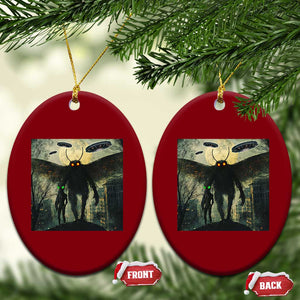 Mothman Aliens Ceramic Ornament Funny Cryptid Alien UFO TS10 Print Your Wear