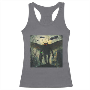 Mothman Aliens Racerback Tank Top Funny Cryptid Alien UFO TS10 Charcoal Print Your Wear