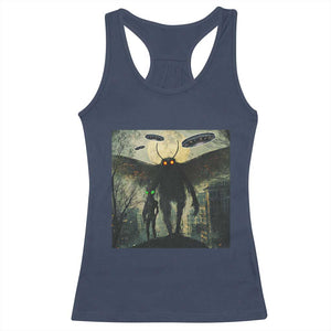 Mothman Aliens Racerback Tank Top Funny Cryptid Alien UFO TS10 Navy Print Your Wear
