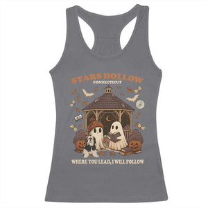 Halloween Stars Hollow Racerback Tank Top Retro Book Lover Cute Ghost Fall Pumpkin TS10 Charcoal Print Your Wear