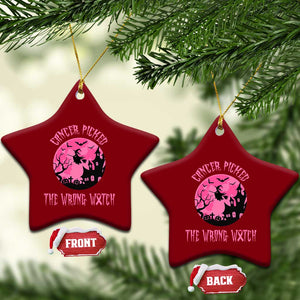 Breast Cancer Halloween Ceramic Ornament In October We Wear Pink Witch TS10 Print Your Wear