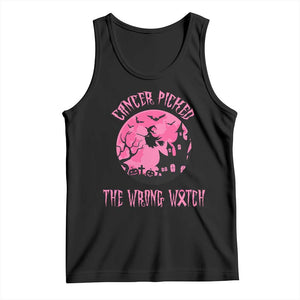 Breast Cancer Halloween Tank Top In October We Wear Pink Witch TS10 Black Print Your Wear