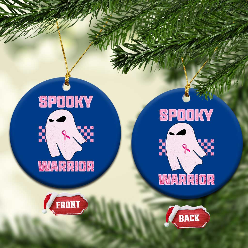 Breast Cancer Halloween Ceramic Ornament Ghost Wear Pink Ribbon Spooky Warrior TS10 1pc Blue Print Your Wear