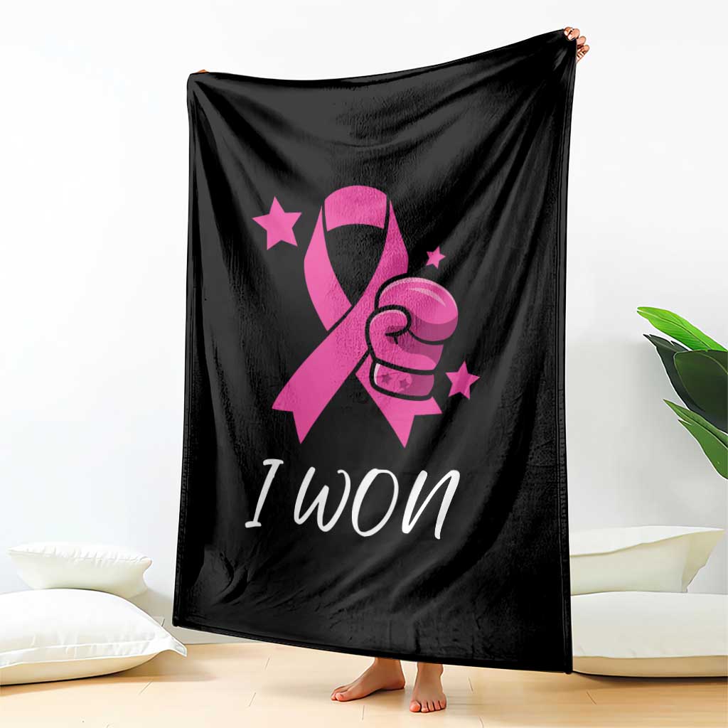Pink Ribbon Throw Blanket I Won Breast Cancer Awareness TS10 Print Your Wear