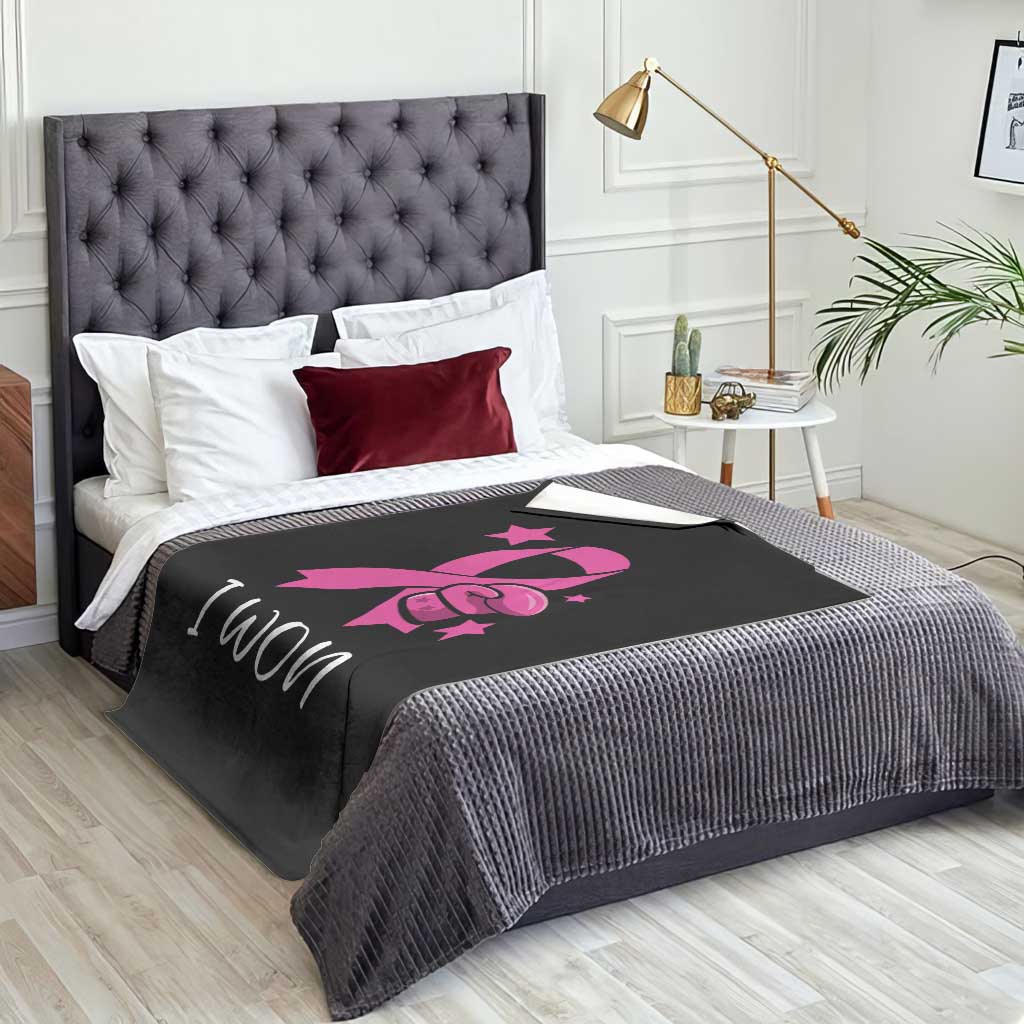Pink Ribbon Throw Blanket I Won Breast Cancer Awareness TS10 Print Your Wear