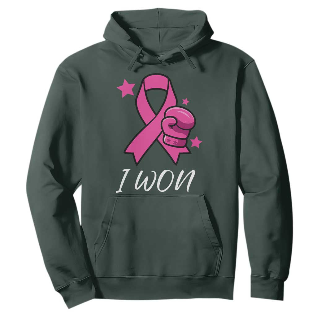 Pink Ribbon Hoodie I Won Breast Cancer Awareness TS10 Dark Forest Green Print Your Wear