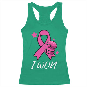 Pink Ribbon Racerback Tank Top I Won Breast Cancer Awareness TS10 Irish Green Print Your Wear