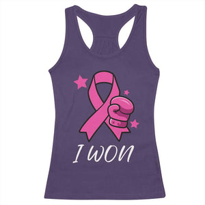 Pink Ribbon Racerback Tank Top I Won Breast Cancer Awareness TS10 Purple Print Your Wear