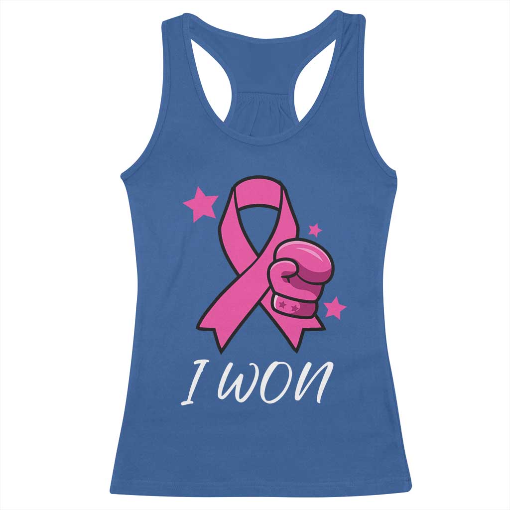 Pink Ribbon Racerback Tank Top I Won Breast Cancer Awareness TS10 Royal Blue Print Your Wear