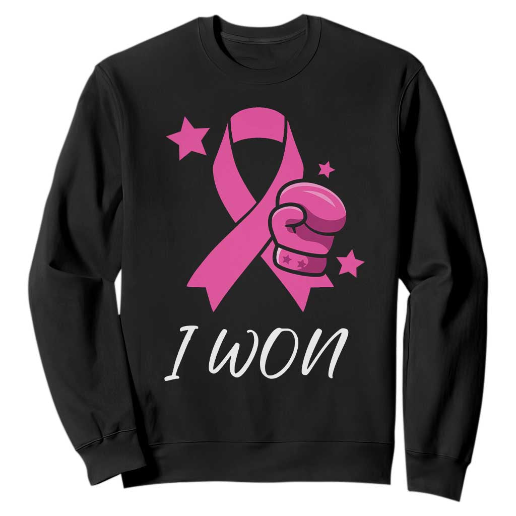 Pink Ribbon Sweatshirt I Won Breast Cancer Awareness TS10 Black Print Your Wear