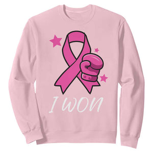 Pink Ribbon Sweatshirt I Won Breast Cancer Awareness TS10 Light Pink Print Your Wear