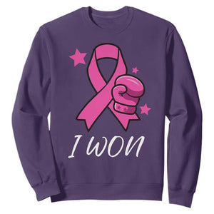 Pink Ribbon Sweatshirt I Won Breast Cancer Awareness TS10 Purple Print Your Wear