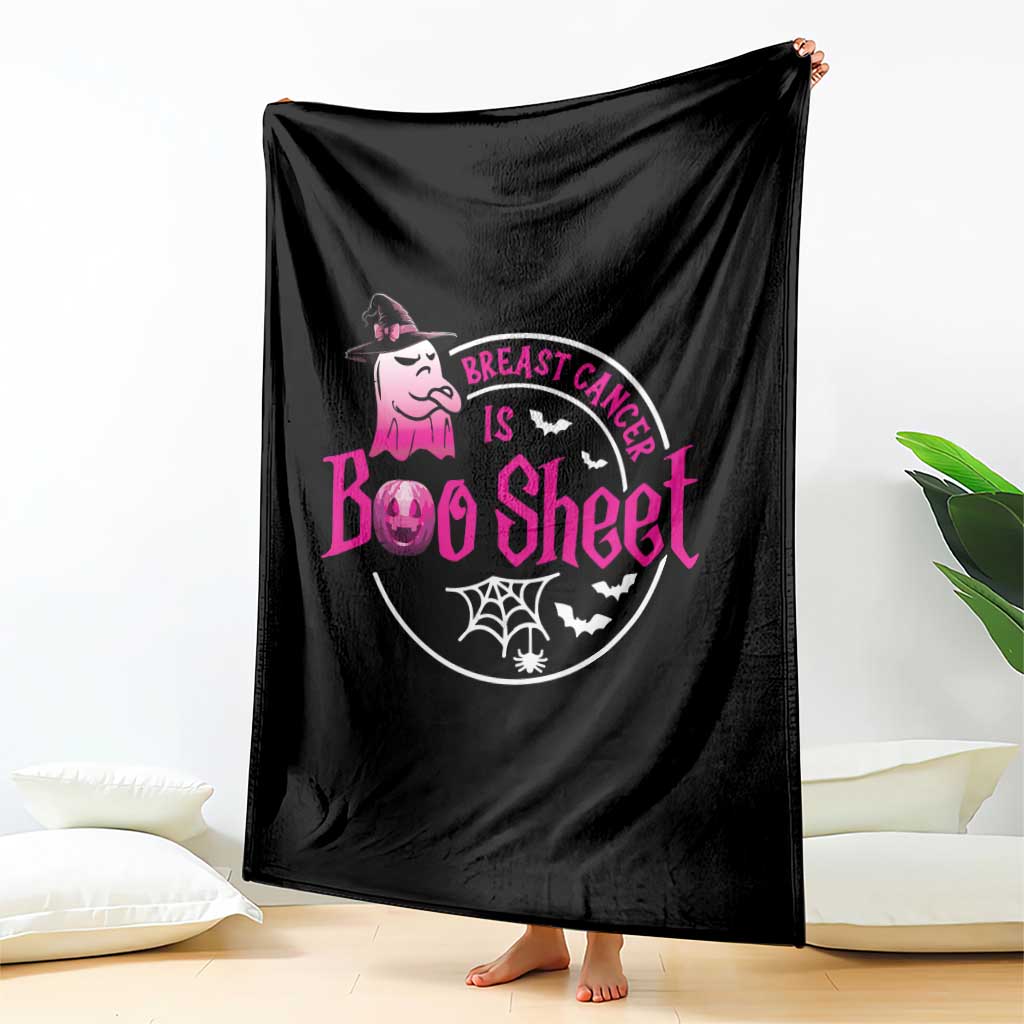Breast Cancer Is Boo Sheet Throw Blanket October Ghost Pink Ribbon TS10 Print Your Wear