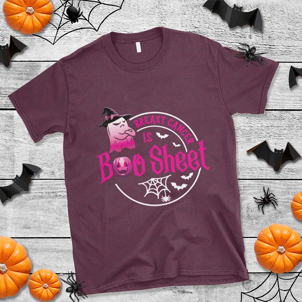 Breast Cancer Is Boo Sheet T Shirt October Ghost Pink Ribbon TS10 Maroon Print Your Wear