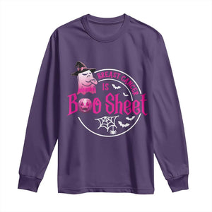 Breast Cancer Is Boo Sheet Long Sleeve Shirt October Ghost Pink Ribbon TS10 Purple Print Your Wear