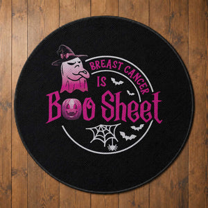 Breast Cancer Is Boo Sheet Round Rug October Ghost Pink Ribbon