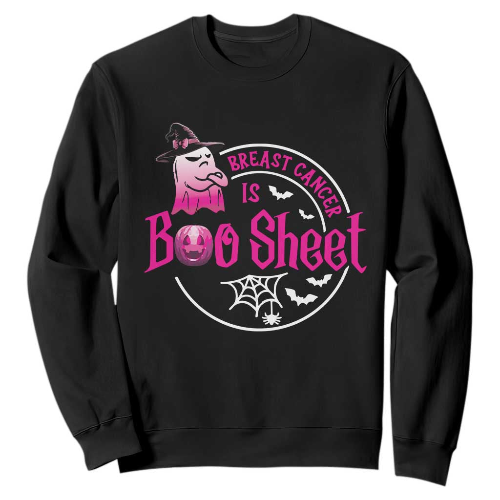 Breast Cancer Is Boo Sheet Sweatshirt October Ghost Pink Ribbon TS10 Black Print Your Wear
