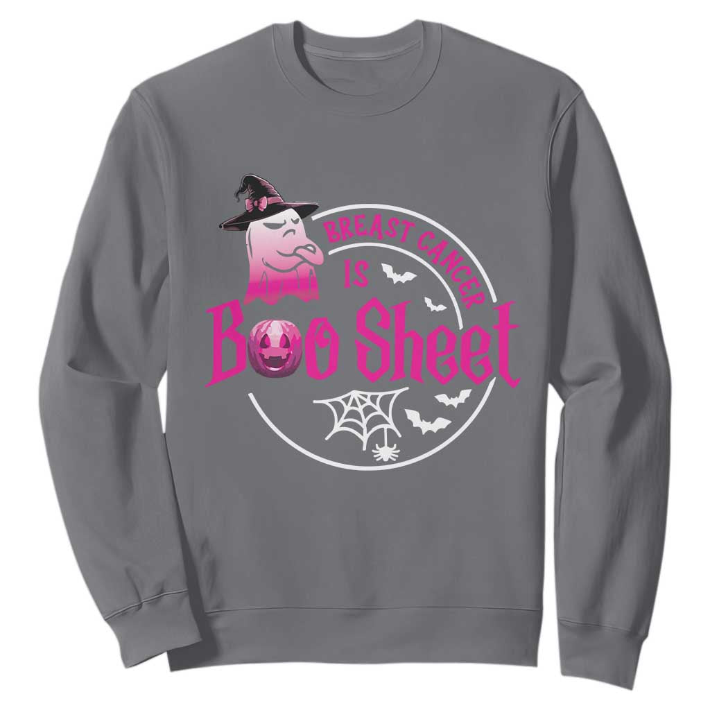Breast Cancer Is Boo Sheet Sweatshirt October Ghost Pink Ribbon TS10 Charcoal Print Your Wear