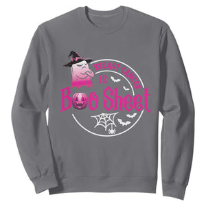 Breast Cancer Is Boo Sheet Sweatshirt October Ghost Pink Ribbon TS10 Charcoal Print Your Wear