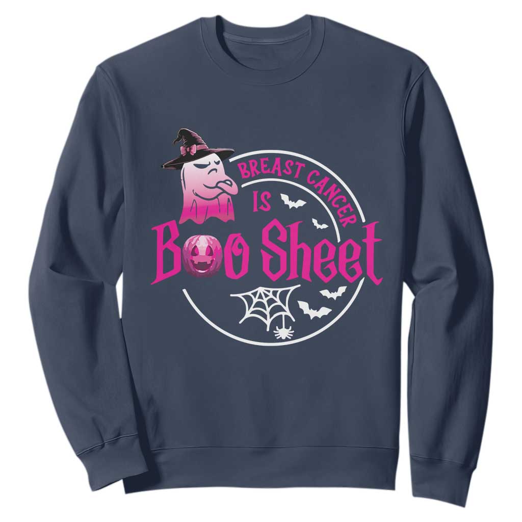Breast Cancer Is Boo Sheet Sweatshirt October Ghost Pink Ribbon TS10 Navy Print Your Wear