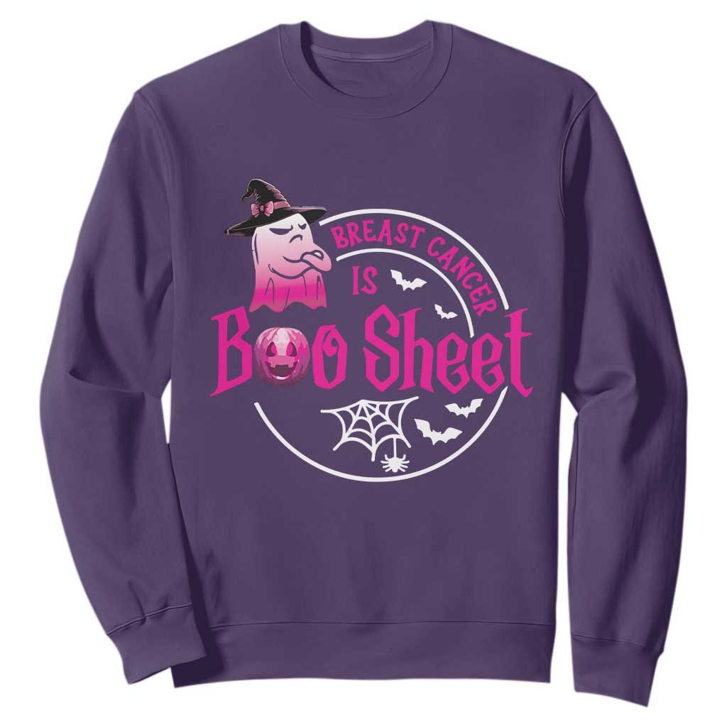 Breast Cancer Is Boo Sheet Sweatshirt October Ghost Pink Ribbon TS10 Purple Print Your Wear