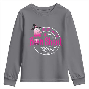 Breast Cancer Is Boo Sheet Youth Sweatshirt October Ghost Pink Ribbon TS10 Charcoal Print Your Wear