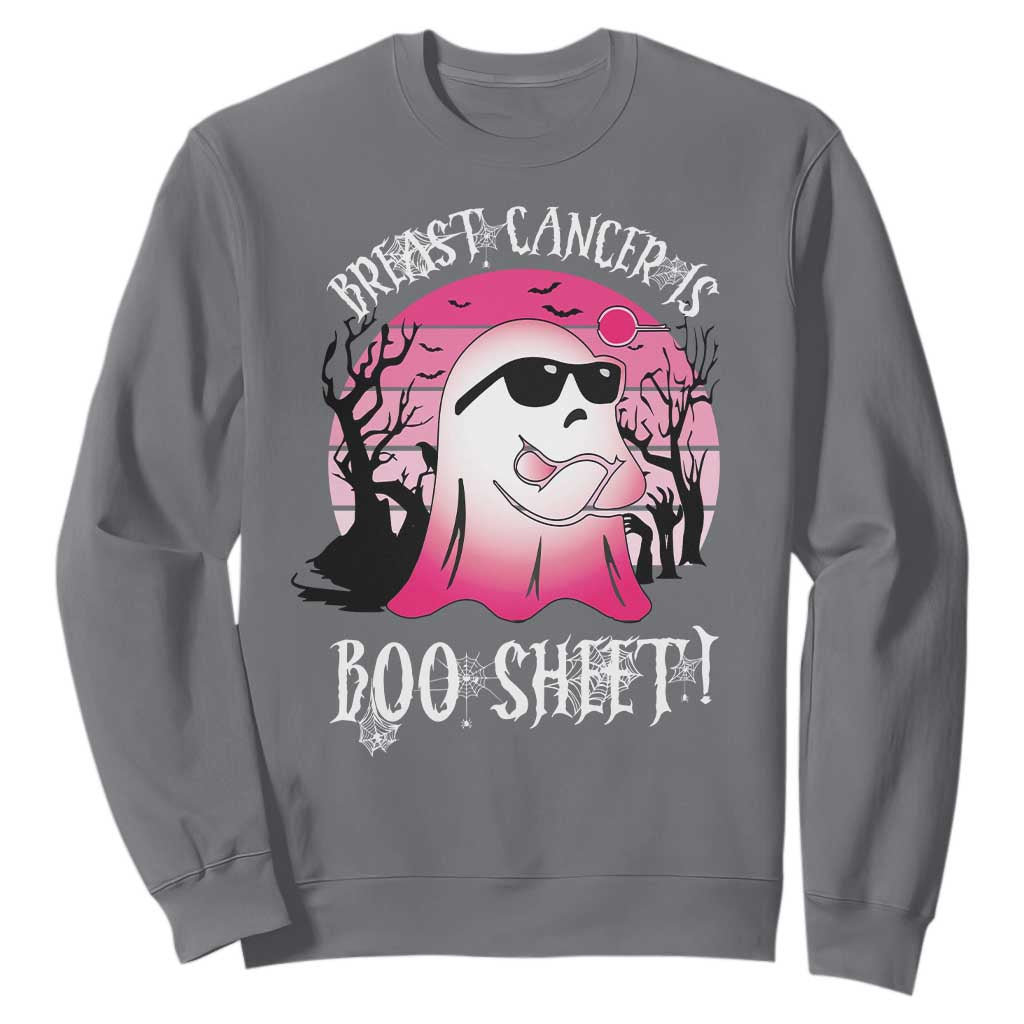 Breast Cancer Is Boo Sheet Sweatshirt In October Ghost Wear Pink TS10 Charcoal Print Your Wear