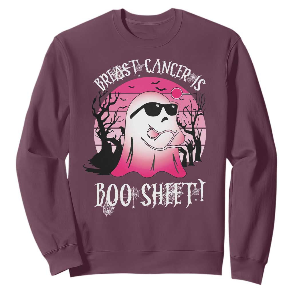 Breast Cancer Is Boo Sheet Sweatshirt In October Ghost Wear Pink TS10 Maroon Print Your Wear