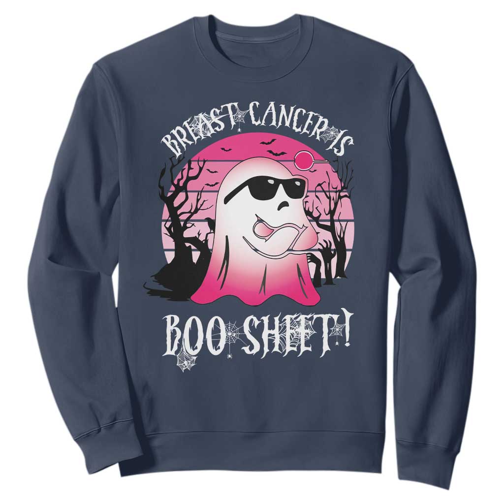 Breast Cancer Is Boo Sheet Sweatshirt In October Ghost Wear Pink TS10 Navy Print Your Wear
