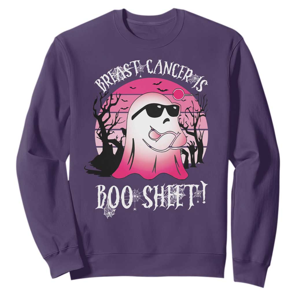 Breast Cancer Is Boo Sheet Sweatshirt In October Ghost Wear Pink TS10 Purple Print Your Wear