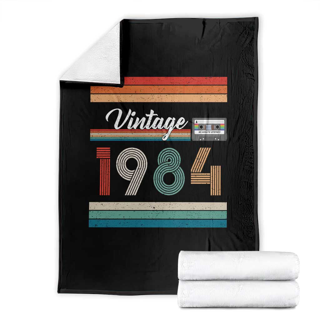 1984 Retro Birthday Throw Blanket Vintage 42th Birthday Gift Classic 90s Style TS10 Black Print Your Wear
