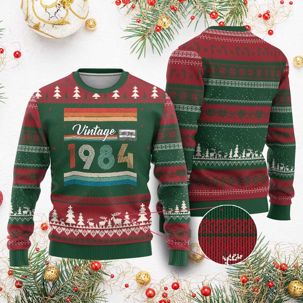 1984 Retro Birthday Ugly Christmas Sweater Vintage 42th Birthday Gift Classic 90s Style TS10 Red Green Print Your Wear