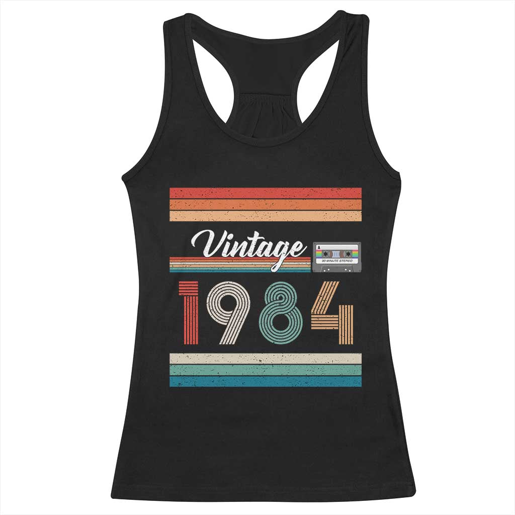 1984 Retro Birthday Racerback Tank Top Vintage 42th Birthday Gift Classic 90s Style TS10 Black Print Your Wear