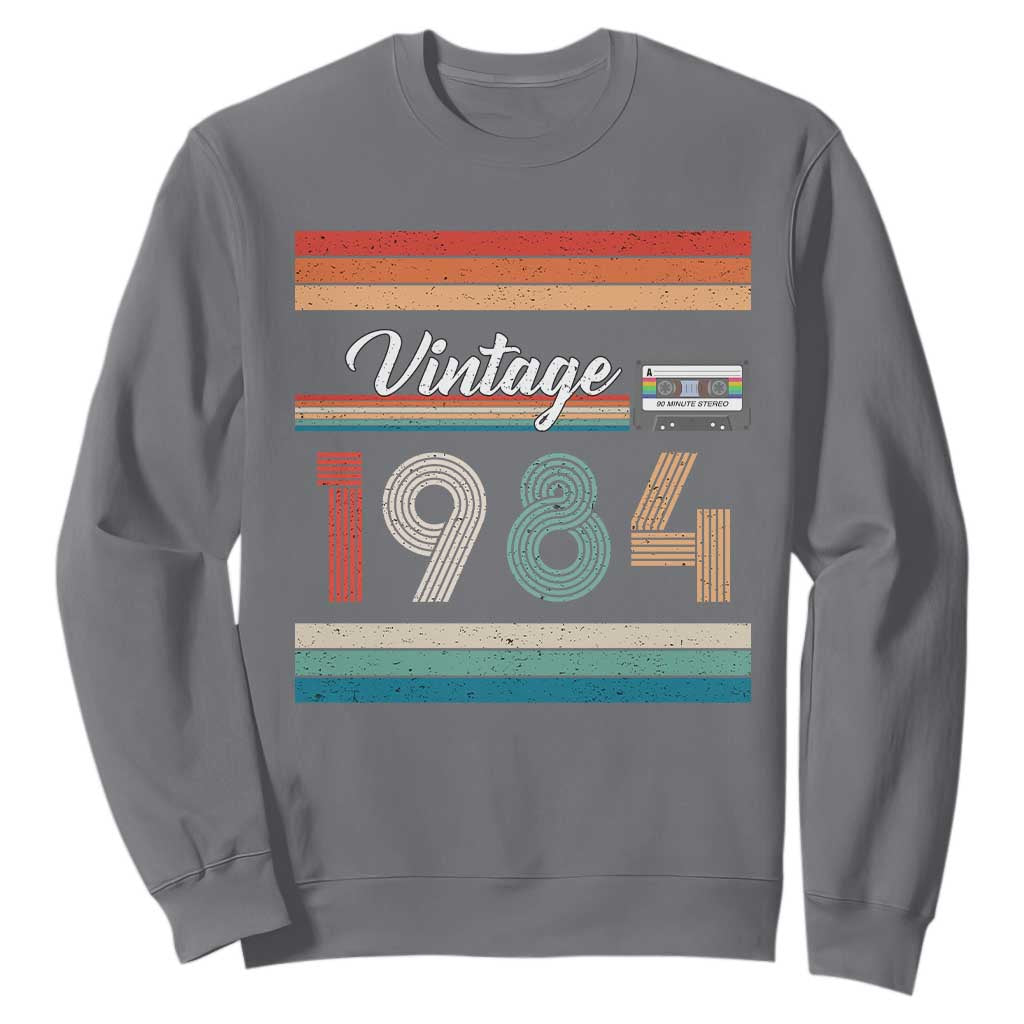 1984 Retro Birthday Sweatshirt Vintage 42th Birthday Gift Classic 90s Style TS10 Charcoal Print Your Wear