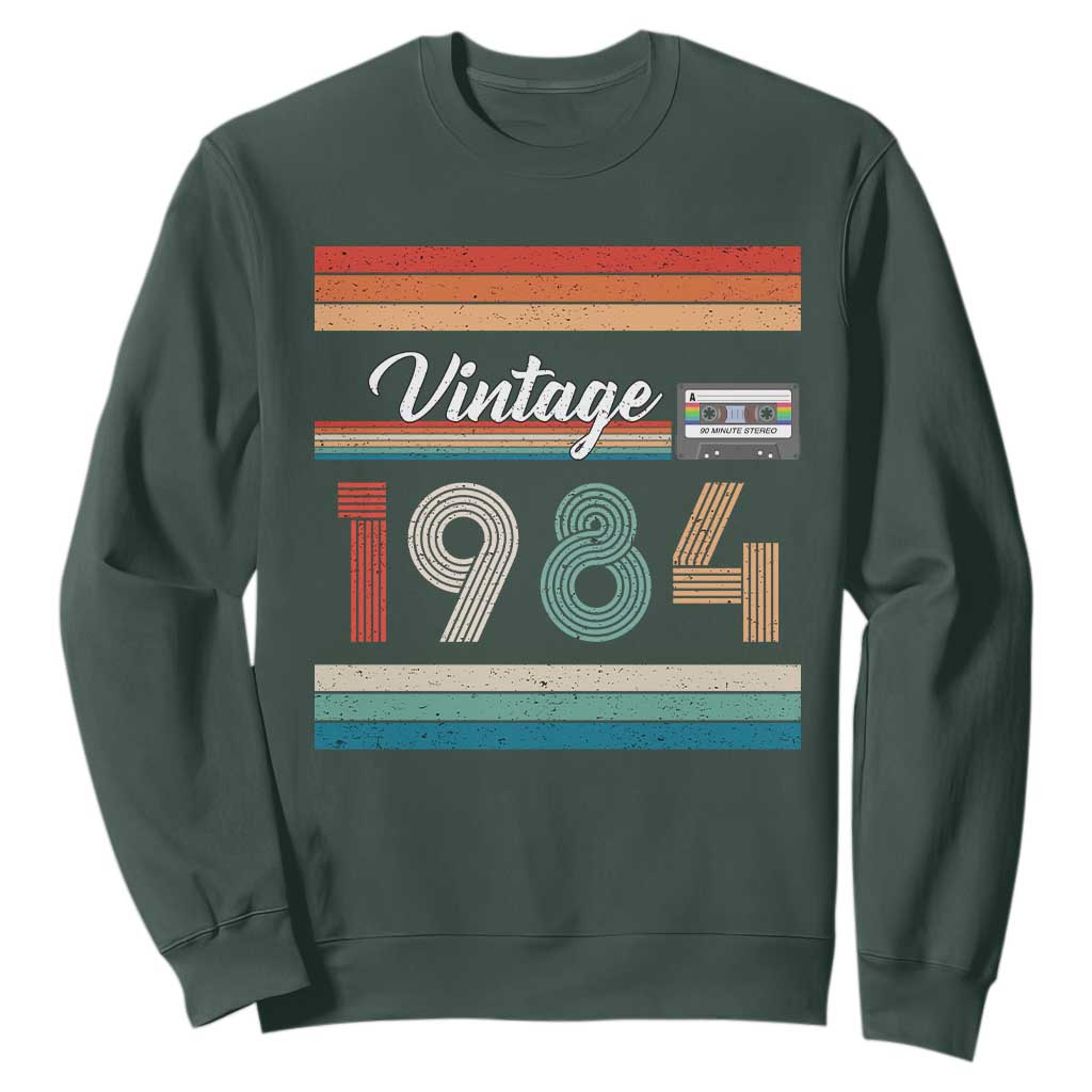 1984 Retro Birthday Sweatshirt Vintage 42th Birthday Gift Classic 90s Style TS10 Dark Forest Green Print Your Wear
