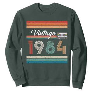 1984 Retro Birthday Sweatshirt Vintage 42th Birthday Gift Classic 90s Style TS10 Dark Forest Green Print Your Wear