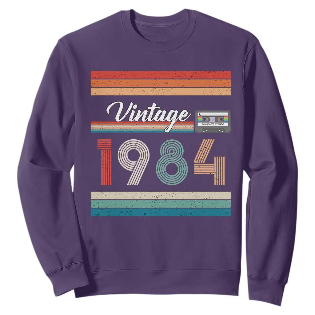 1984 Retro Birthday Sweatshirt Vintage 42th Birthday Gift Classic 90s Style TS10 Purple Print Your Wear