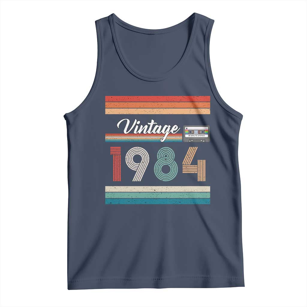 1984 Retro Birthday Tank Top Vintage 42th Birthday Gift Classic 90s Style TS10 Navy Print Your Wear